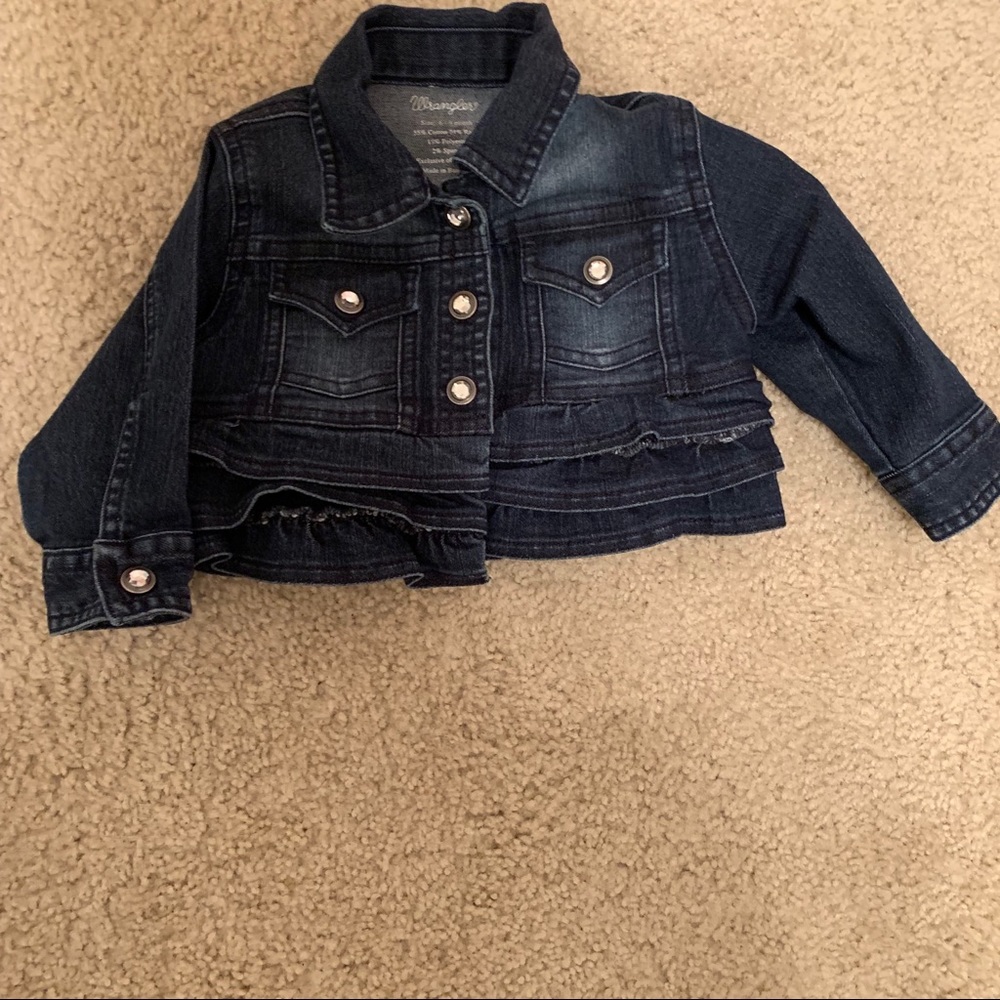 Wrangler toddler girls ruffles denim jacket